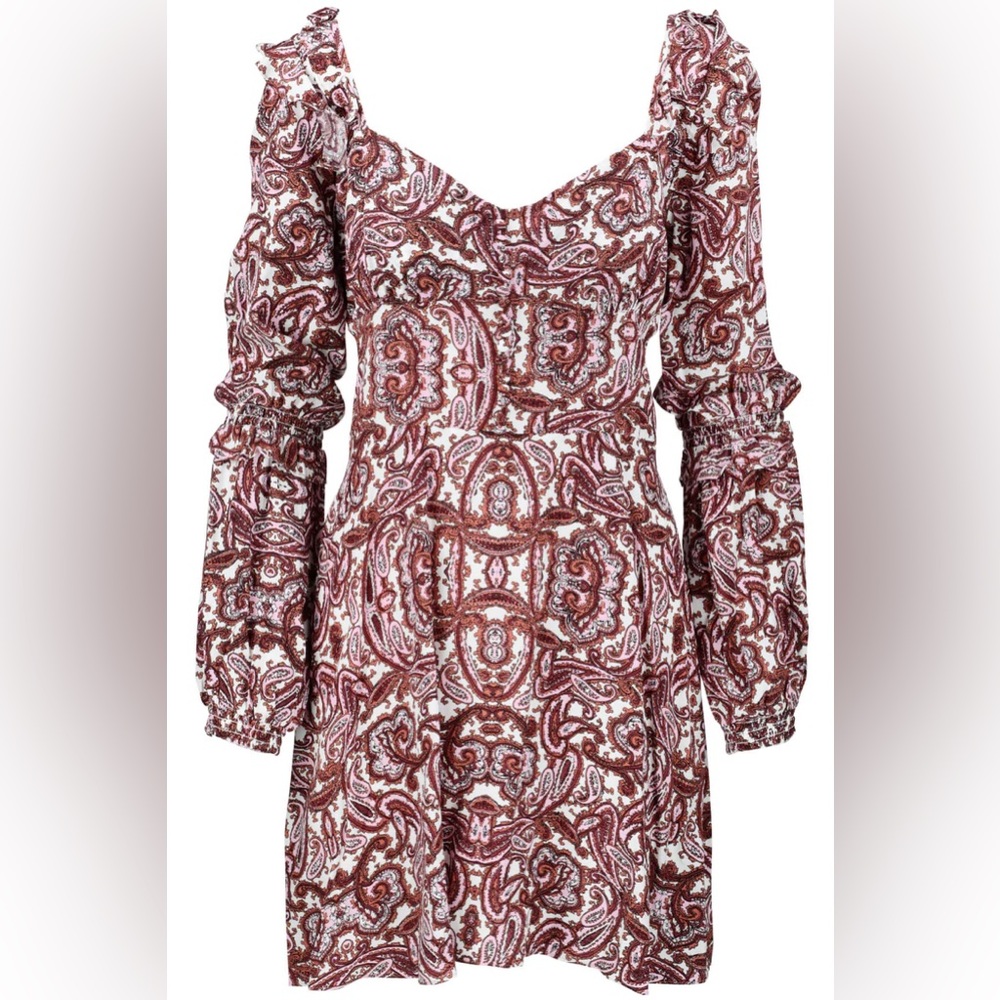 NWT For Love & Lemons Georgi Paisley Dress Large